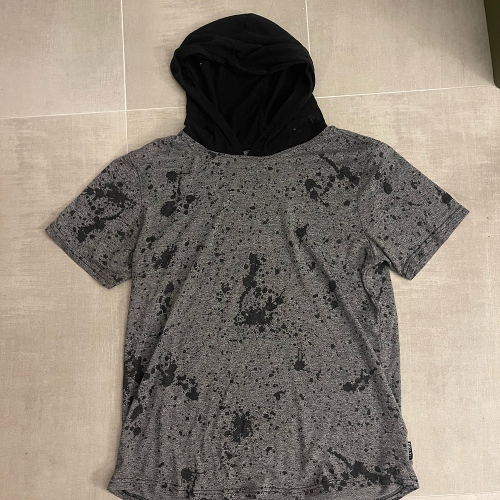 Men's Gray and Black Splatter Hoodie